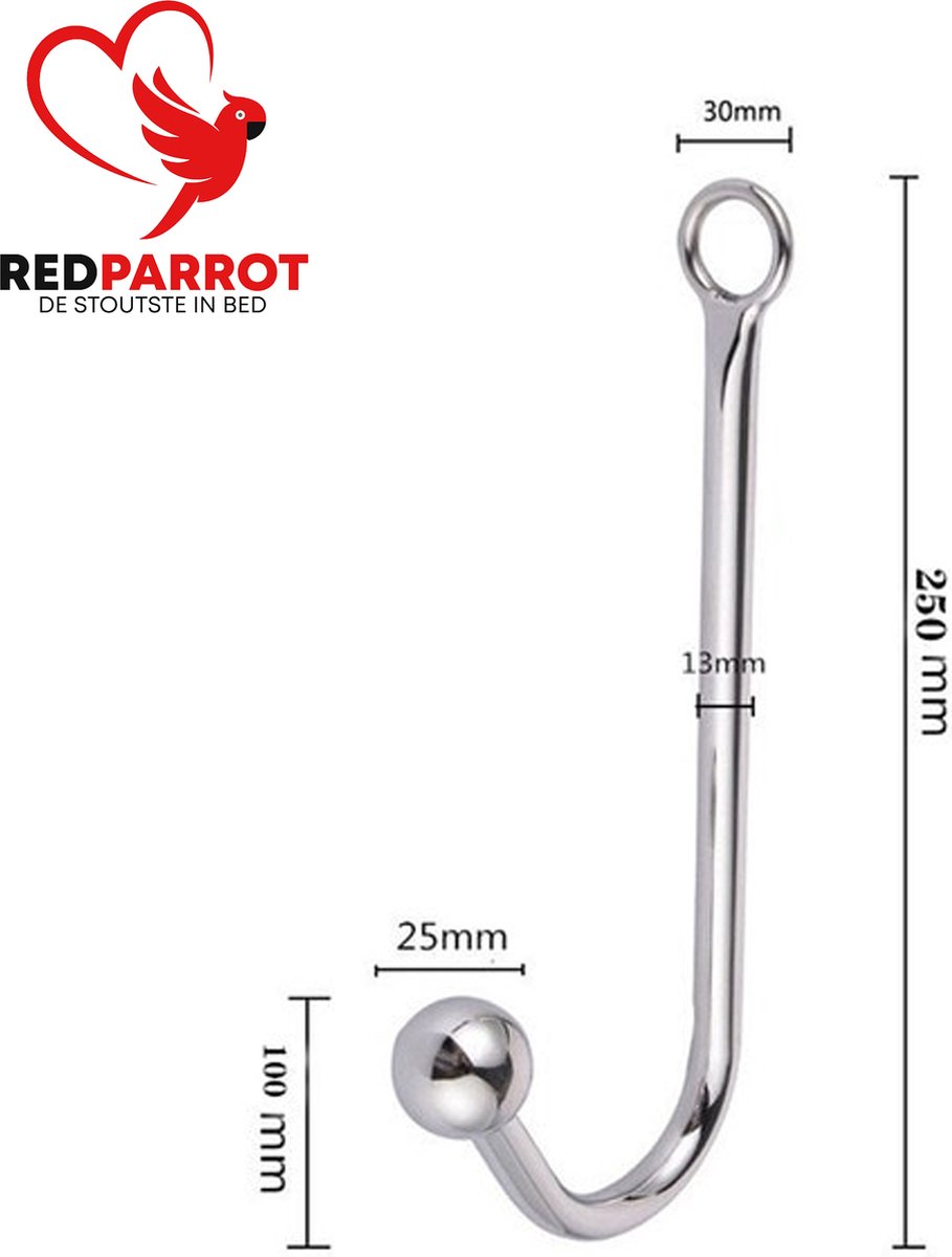 Goedkoopste Anale haak GROOT 1 bal | Butt plug | Anale kralen | SM | BDSM | Anaal plug | Luxe RVS materiaal | Anaal haak