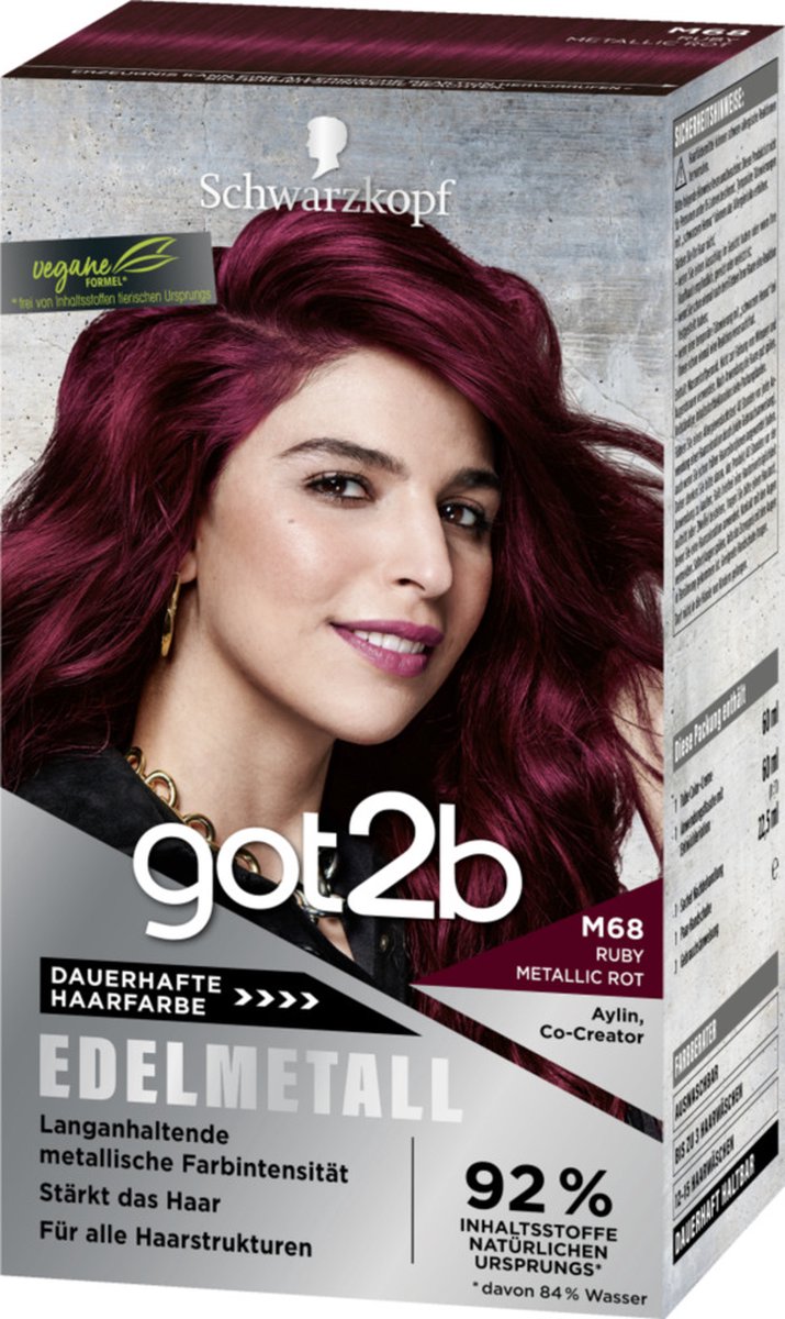 Schwarzkopf got2b Permanent hair color Edelmetall M68 Ruby Metallic Red