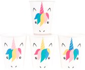 Gobelets en papier licorne - 8 pièces - 200 ml - 9 cm de haut et 7 cm de diamètre en haut - party licorne - fête licorne