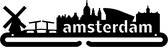 Amsterdam Medaillehanger zwarte coating - staal - (35cm breed) - Nederlands product - incl. cadeauverpakking - sportcadeau - medalhanger - medailles - marathon - muurdecoratie