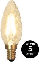 Star Trading LED Kaars lamp lichtbron - E14 - Niet dimbaar - Super Warm Wit <2200K - 1.5 Watt - vervangt 15W Halogeen - set van 5