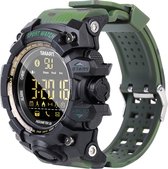 Belesy® EXACT – Smartwatch Heren – Smartwatch Dames – Horloge – Bluetooth 4.0 – Stappenteller – Hartslag – Bloeddrukmeter – Meerdere Sporten – Calorieën – Waterproof – Groen Camouflage - Moederdag