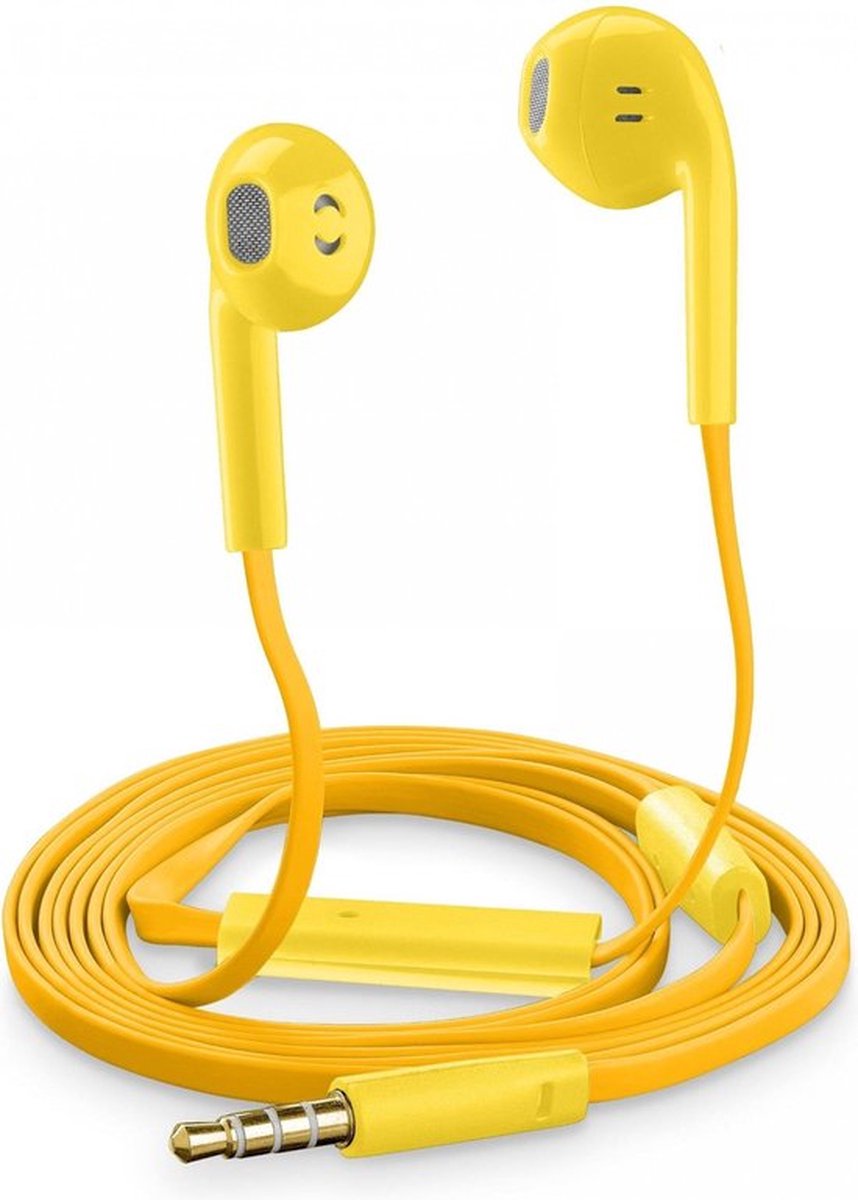 Cellularline SLUGSMARTY hoofdtelefoon/headset In-ear oordopjes 3,5mm-connector Geel