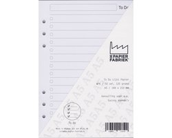 Aanvulling / Navulling A5 voor o.a. Succes, Filofax, Vultera Planners 50 vel = 100 pagina's, To Do List Wit 120 g/m² Papier + EXTRA een 15cm Clipliniaal / Bladwijzer