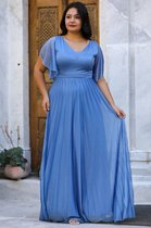 HASVEL- Maxi Jurk - Avond jurk - Feestjurk - Blauw jurk - Dames Feestjurk -Galajurk- Maat 4XL-HASVEL-Maxi Dress - Evening dress - Party dress - Blue dress - Ladies Party dress -Prom dress - Size 4XL