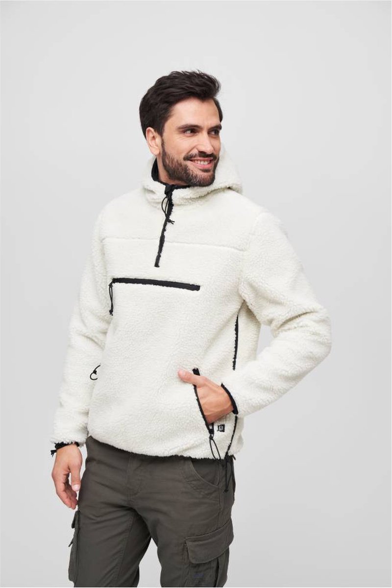 Brandit - Teddyfleece Worker Pullover Jas - XXL - Wit