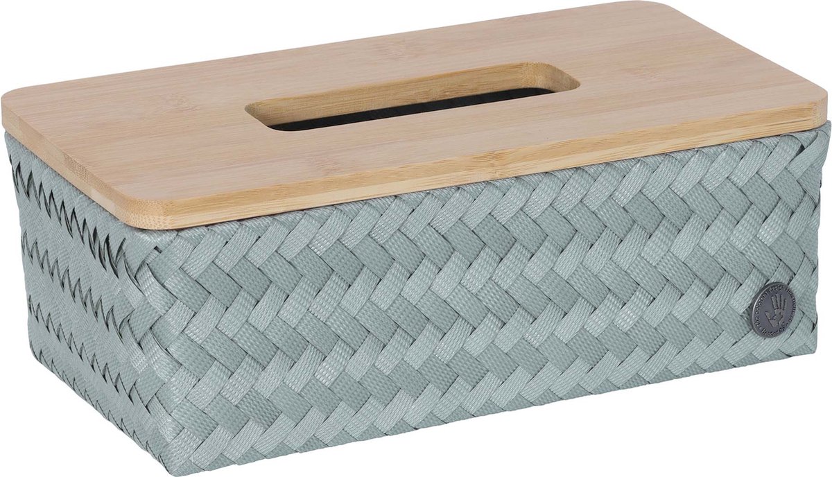 Tissuehouder - Tissuebox - Tissuedoos - Zakdoekdoos - Met deksel - Handed By Top Fit rectangular - licht grijsgroen - eucalyptus