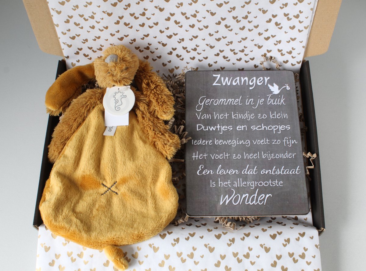 Goedkoopste Brievenbus cadeau Rabbit Richie Oker - cadeau zwangerschap - kraam cadeau - babyshower