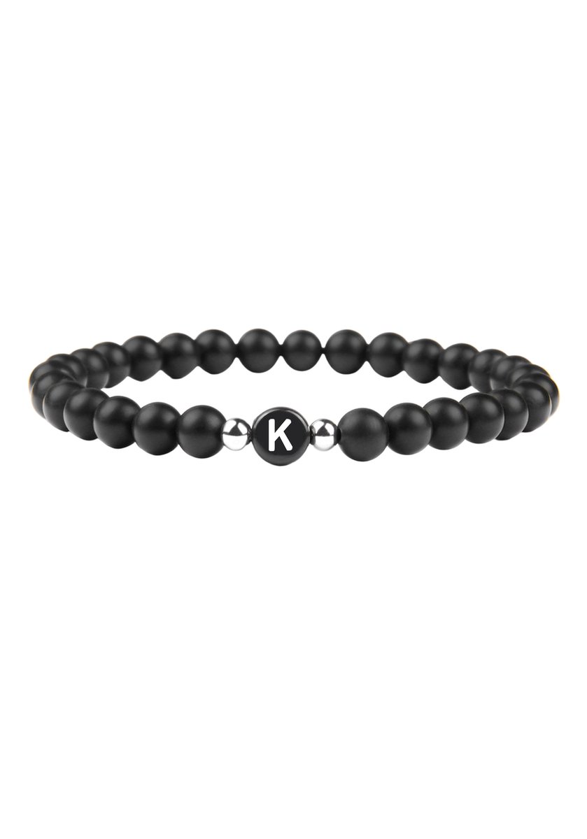 good.designs Parelarmband van agaatstenen met de letter K