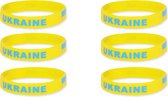 6 Oekraïne polsbandjes Geel | armband | Ukraine | siliconen | elastisch | one size | stand with | steun