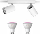 Philips myLiving Kosipo Opbouwspot Wit - 2 Lichtpunten - Spotjes Opbouw Incl. Philips Hue White & Color Ambiance GU10 - Bluetooth