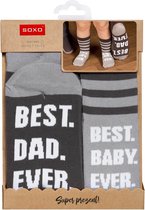 Cadeauset - Sokken - Verjaardagcadeau -  Papa en Kind - Geschenkset - Maat 40-45 (baby 19-21)