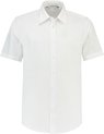 L&S Shirt poplin mix met korte mouwen voor heren wit - 4XL