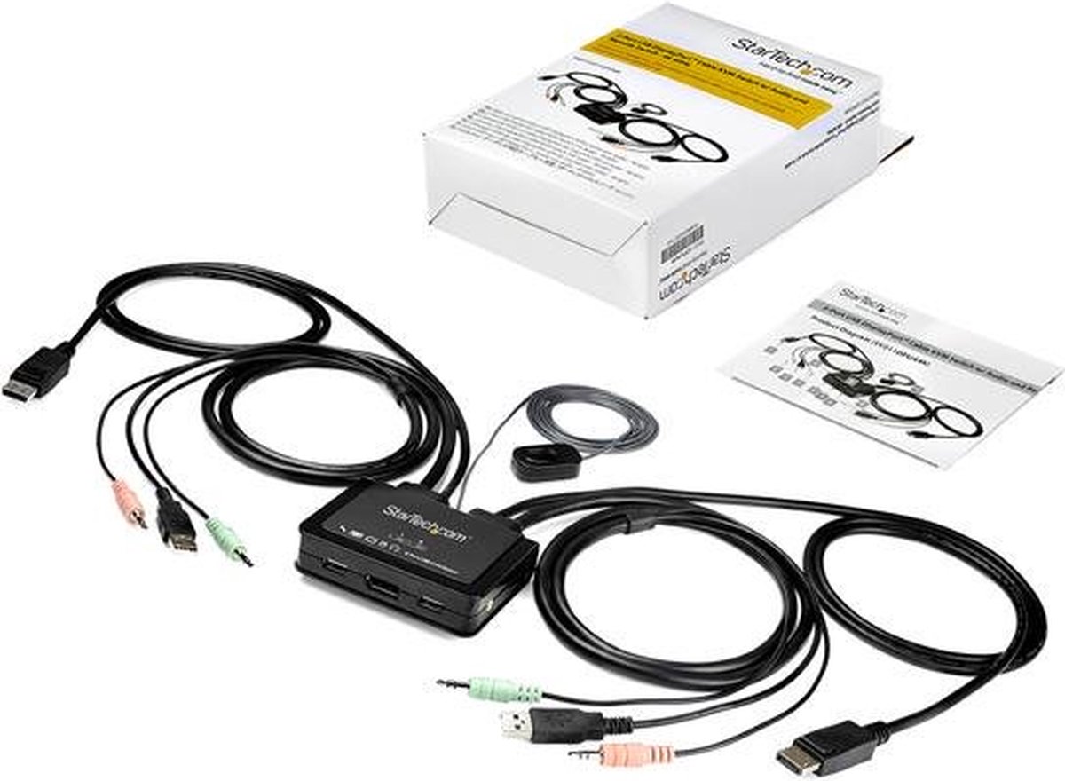 KVM-Schakelaar Startech SV211DPUA4K 4K Ultra HD USB Displayport 1,2 m