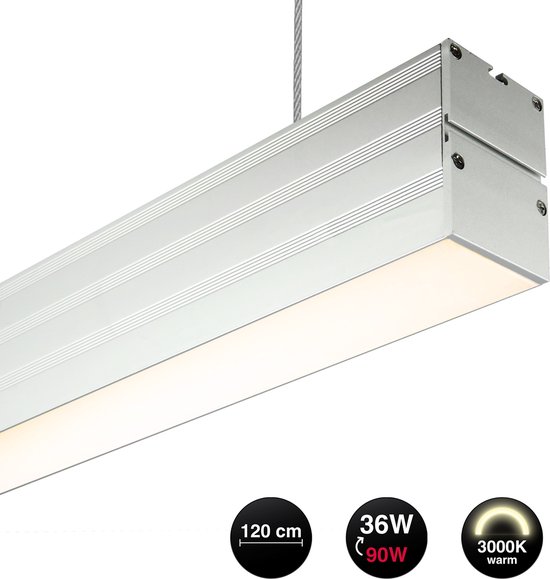 Terugroepen repetitie Wonen Hangende LED lichtbalk - 120 cm - Koppelbaar - Warm witte lichtkleur 3000K  - Incl.... | bol.com