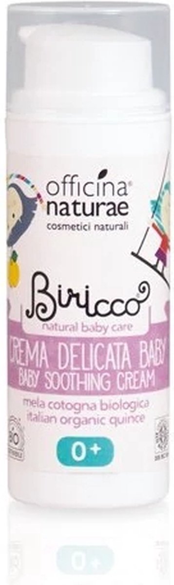 Biricco - Baby Verzachtende Crème voor luieruitslag Biologische babyzalf - met bio amandelolie en kweepeer extract - 50 ml - Officina naturae