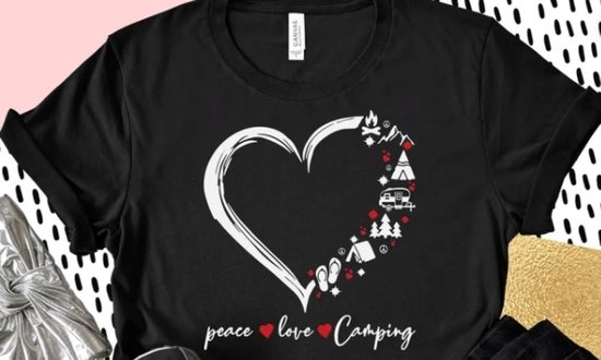 Tshirt - Camping Liefde - Maat M - Camping