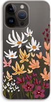 Case Company® - Hoesje geschikt voor iPhone 14 Pro Max hoesje - Painted wildflowers - Soft Cover Telefoonhoesje - Bescherming aan alle Kanten en Schermrand