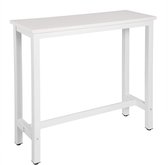Furnibella - Table de bar Table de bistrot 120x40x100cm,Table à manger avec structure en acier et plateau en aggloméré, Wit
