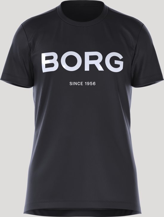 Björn Borg BB Logo Performance-  T-Shirt - Tee - Top -Sport - Heren - Maat M - Zwart