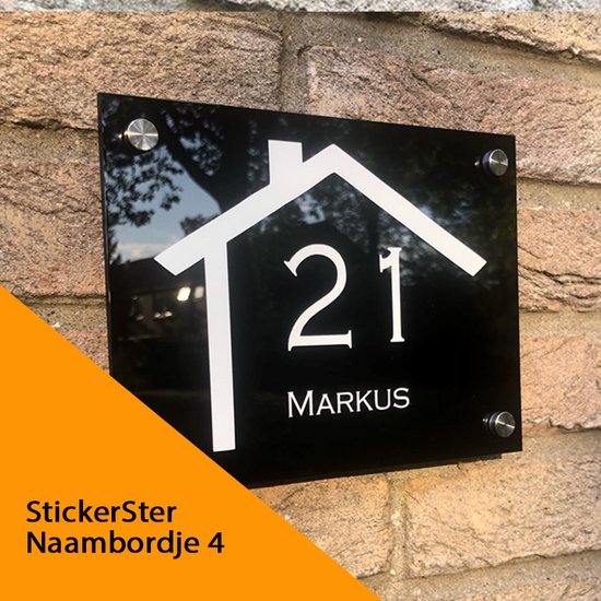 Hoofdkwartier Luchtpost galblaas Naambordje voordeur 15x20 cm plexiglas. Naam en huisnummer in huis. |  bol.com