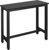 Furnibella - Table de bar Table de bistrot 120x40x100cm,Table à manger avec structure en acier et plateau en aggloméré, Zwart