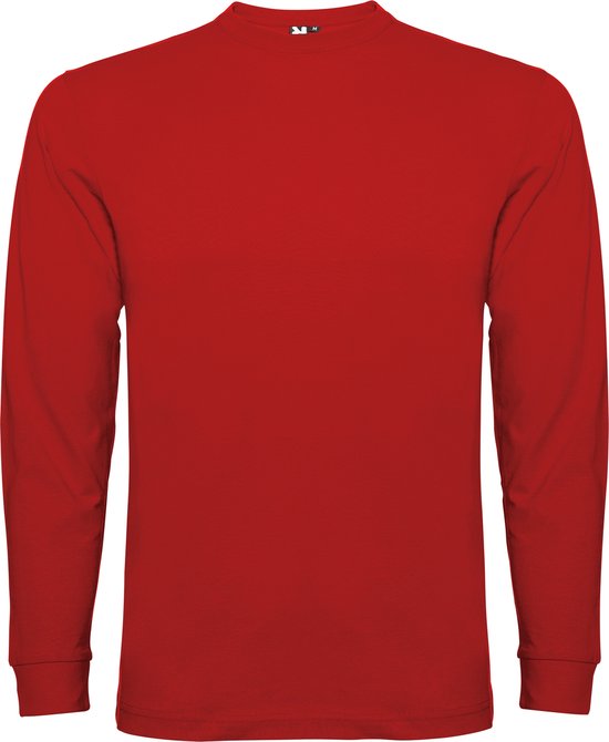 Rood Effen t-shirt Pointer lange mouwen merk Roly maat 3XL