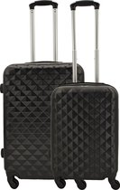 SB Travelbags kofferset - 2 delige 'Expandable' koffer - Zwart - 65cm/55cm