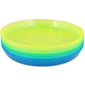 Assiettes / assiettes Kinder - Jaune / Vert / Blauw - Plastique - Set de 6 - Vaisselle pour enfants