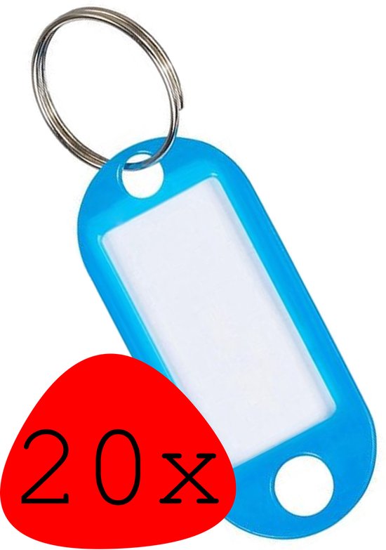 Foto: Sleutellabels sleutelhanger sleutellabel bagagelabel naamlabels blauw 20x