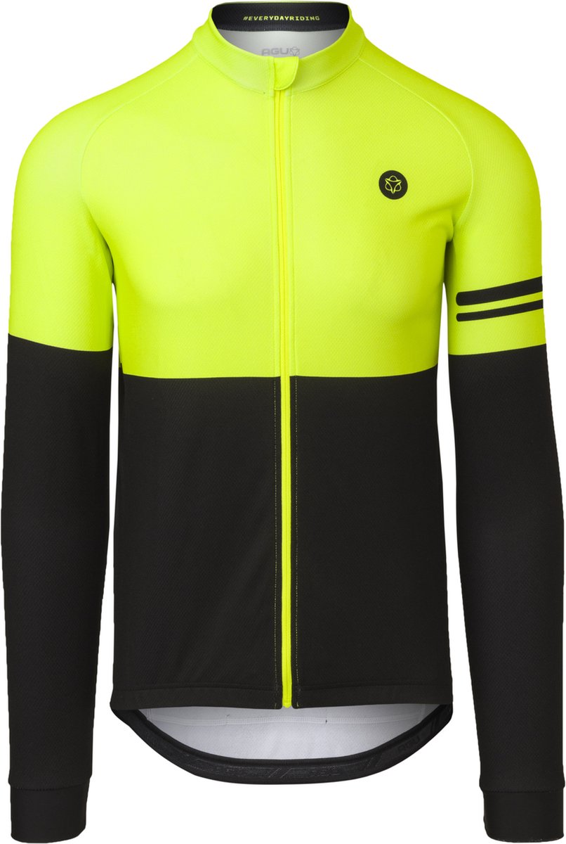 AGU Duo Fietsshirt Lange Mouwen Essential Heren - Black/Yellow - Maat S