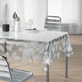 Tafelkleed plastic witte bladeren - Tafelzeil transparant - 140x240cm - Tafellaken - Gourmet