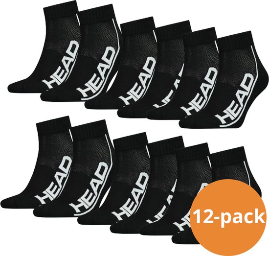 HEAD Quartersocks Performance - 12 paires de chaussettes de sport - Zwart - Unisexe - Taille 43/46
