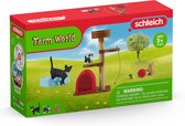 schleich FARM WORLD - Wandeling met een schattig katje - Speelfigurenset - Kinderspeelgoed voor Jongens en Meisjes - 3 tot 8 jaar - 9 Onderdelen