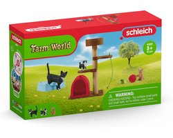 foto van schleich FARM WORLD - Wandeling met een schattig katje - Speelfigurenset - Kinderspeelgoed voor Jongens en Meisjes - 3 tot 8 jaar - 9 Onderdelen