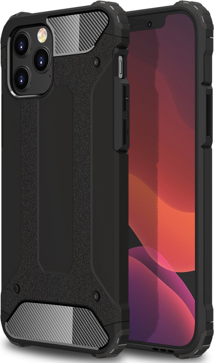 Backcover geschikt voor Apple iPhone 12 - Zwart - Shockproof Armor