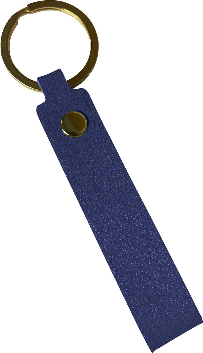 Sleutelhanger Leer met Sleutelring Sleutelhanger Auto Sleutelhanger Leer Dun - Donkerblauw