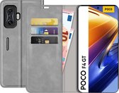Xiaomi Poco F4 GT Bookcase hoesje - Just in Case - Effen Grijs - Kunstleer