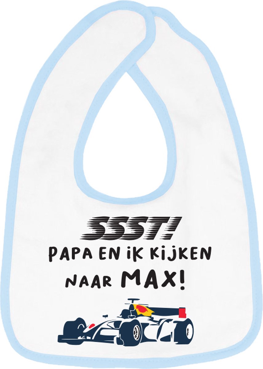 Goedkoopste Hospitrix Slabbetje met Tekst SSST! Papa en Ik kijken naar MAX Blauw - Kerstcadeau - Cadeau Zwangerschap - Baby Kwijldoek - Kwijllap - Morslap - Bavette - Cadeau - Zwangerschap - Aankondiging
