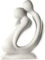 Gilde Handwerk  De Kus - Sculptuur Beeld - Keramiek - Wit - 42 cm