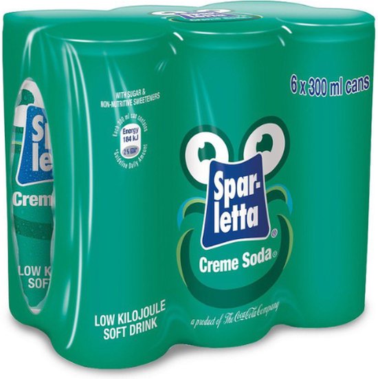 Sparletta Creme Soda South Africa 300ml x 6 Cans
