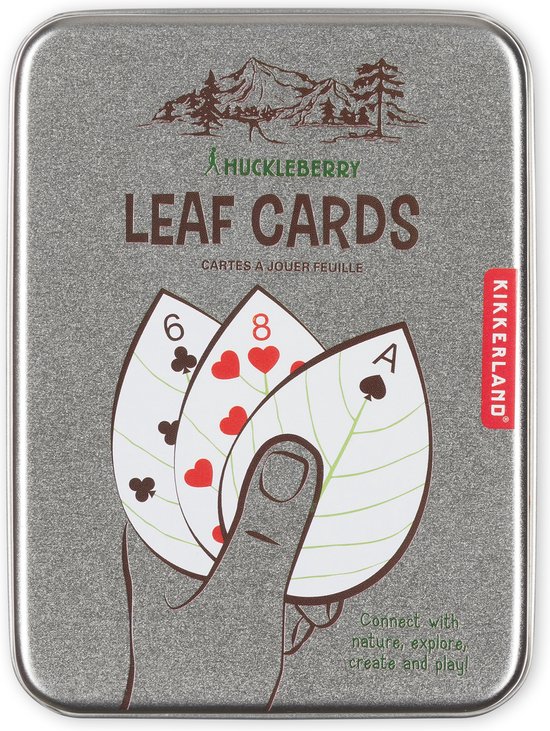 Afbeelding van het spel Huckleberry Leaf Cards - Speelkaarten in de vorm van een blad - In en handig meeneem blikje - Kinderspeelgoed