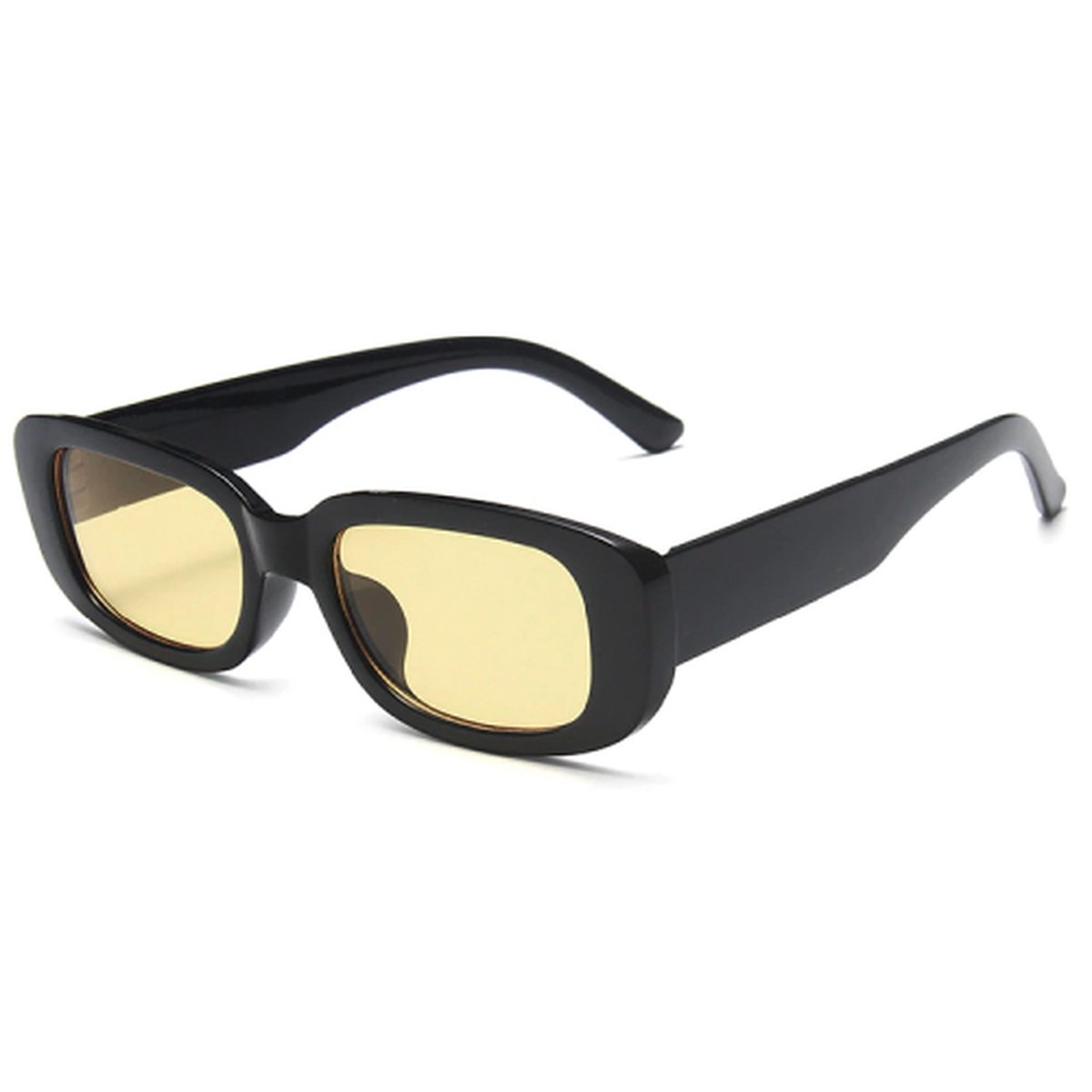 VIVEUX® Zonnebril - Vierkant - Rechthoekig - Zwart - Geel