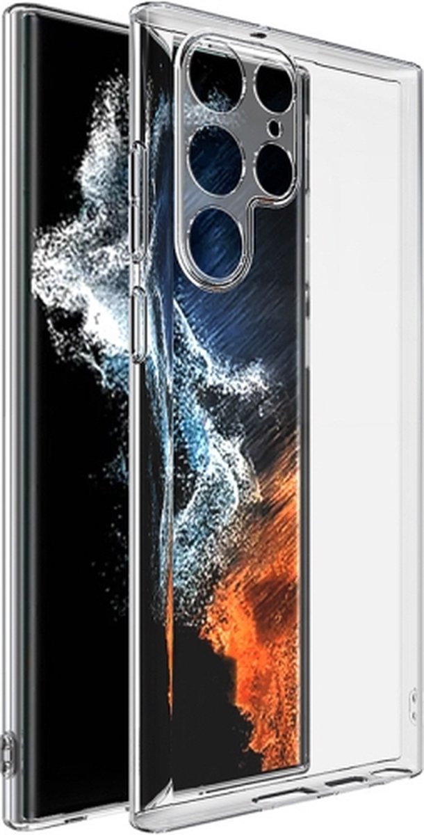Silicone back cover Geschikt voor Samsung Galaxy S22 Ultra 5G/Transparant hoesje