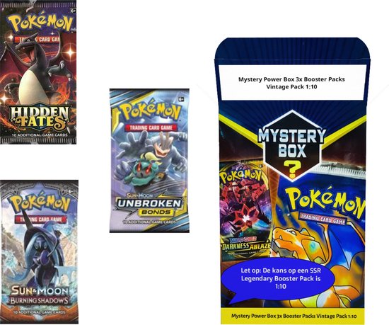 Thumbnail van een extra afbeelding van het spel Pokémon Mystery Power Box 3x Booster Packs Vintage Pack 1:10! Gradingshop