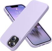 Mobiq - Coque en Siliconen liquide iPhone 14 | Violet