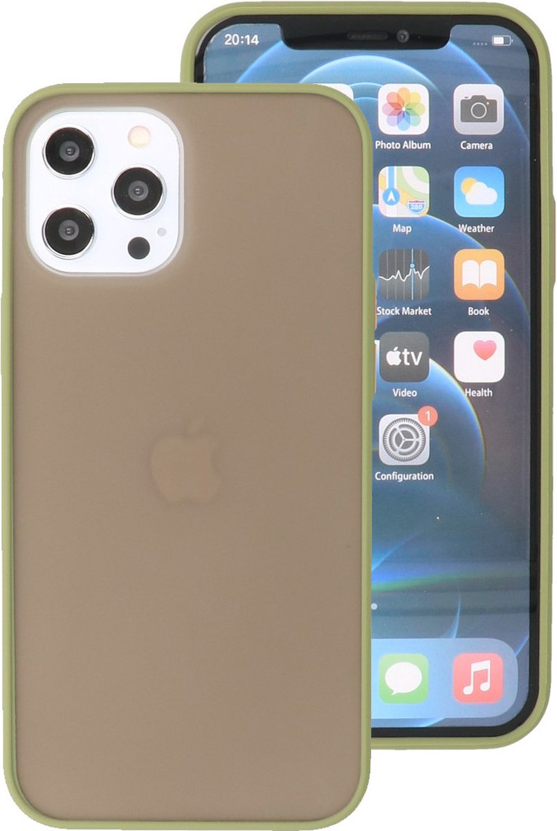 Hoesje Hard Case Color Navy Groen geschikt voor Iphone 12 Pro Max