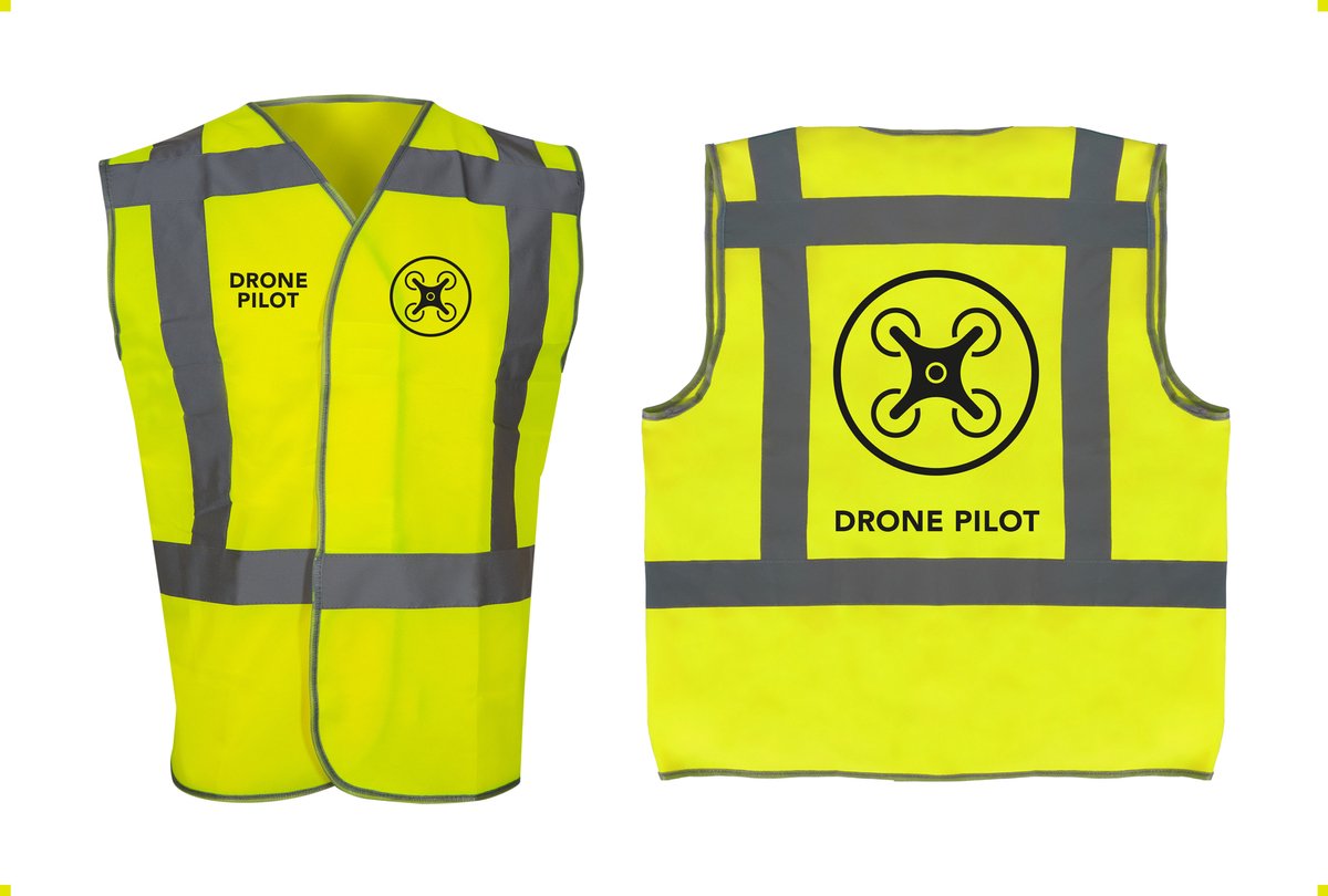 Drone vest (Veiligheid vest) geel, RWS & ProRail - Maat XL/2XL EN