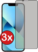 Screenprotector Geschikt voor iPhone 14 Pro Screenprotector Privacy Glas Gehard Full Cover - Screenprotector Geschikt voor iPhone 14 Pro Screenprotector Privacy Tempered Glass - 3 PACK