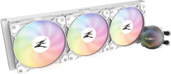 Zalman ALPHA36 (White), CPU Liquid Cooler 360mm Radiator (3 x 120 mm Fan), ARGB pump, Dual Blade Pump, Intel : LGA 2066/2011-V3/2011/1700/1200/115X